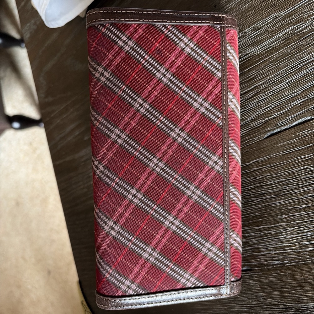 Burberry Blue Label House Tote Red and Brown Plaid with COA & Lg Wallet - Picture 15 of 16